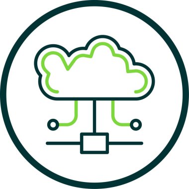 Bulut hesaplama teknolojisi simgesi, vektör illüstrasyon tasarımı 