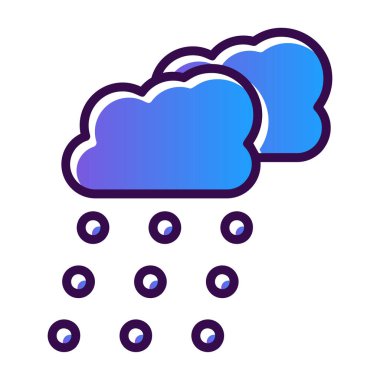 Kar bulutları hava durumu ikonu, vektör illüstrasyonu 