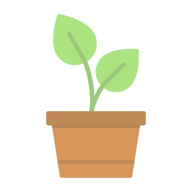 Saksı bitkisi. Web simgesi basit illüstrasyon 