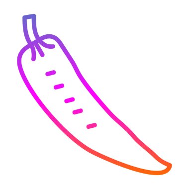 Sıcak Biber Vektörü Düz Simgesi, vektör illüstrasyonu 