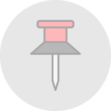 Pin simgesi, vektör illüstrasyonuna bas