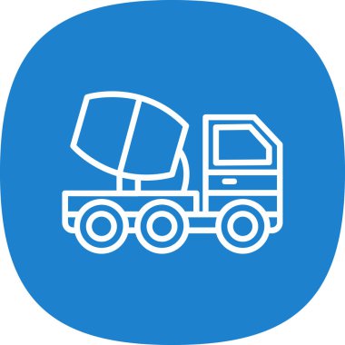 Beton Mikser kamyon kutsal kişilerin resmi, vektör çizim 