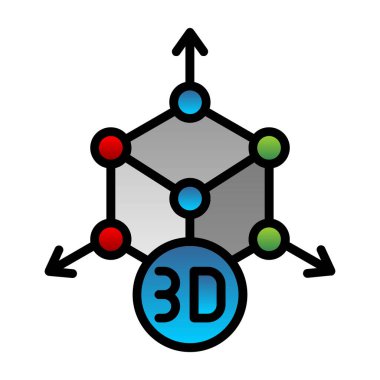 ağ 3d simgesi, vektör illüstrasyonu