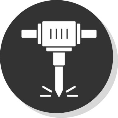 Beyaz arka plan üzerinde izole jackhammer simgesi