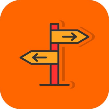 Yol işaretleri düz simge, vektör illüstrasyonu