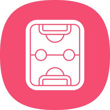 Hokey alanı belirtilmiş simge sembolü, vektör illüstrasyonu 