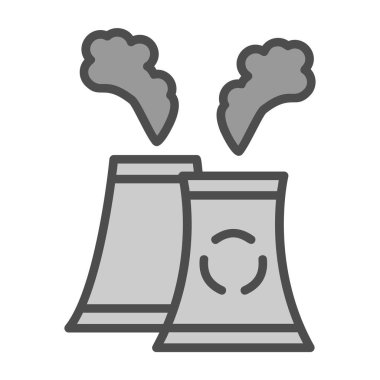 Nükleer santral ikonu. vektör düz biçim çizimi 