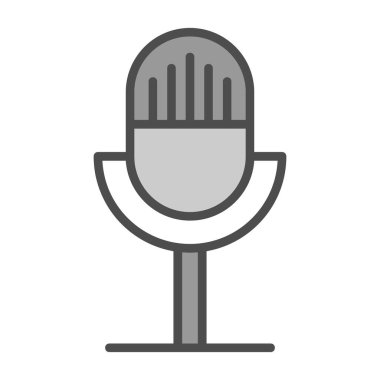 Mikrofon. Web simgesi basit illüstrasyon