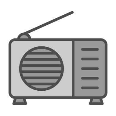 Radyo. Web simgesi basit illüstrasyon 