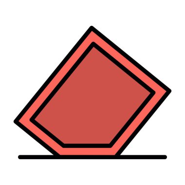 Kırmızı ve beyaz üçgenin vektör çizimi