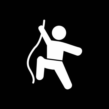 Erkek tırmanıcı simgesi vektör illüstrasyonu