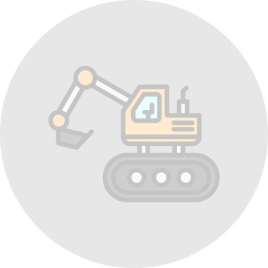 Escavator web simgesi, vektör illüstrasyonu