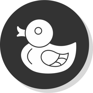 Kauçuk ördek ikonu. Vektör illüstrasyonu