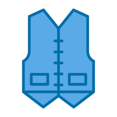 Yelek giysi simgesinin vektör illüstrasyonu 