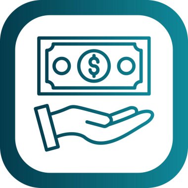  Nakit ödeme ikonu vektör illüstrasyon tasarımı