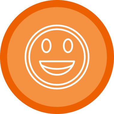 Mutlu bir gülümseme Web simgesi basit illüstrasyon 