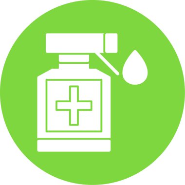 Beyaz arka planda bir şişe su, illüstrasyon, vektör..