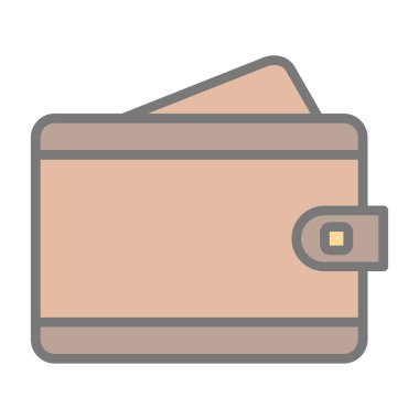 Cüzdan simgesi, vektör illüstrasyonu  