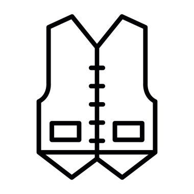 Yelek giysi simgesinin vektör illüstrasyonu 