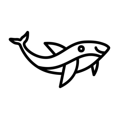 Balina hayvan ikonu. özet çizimi