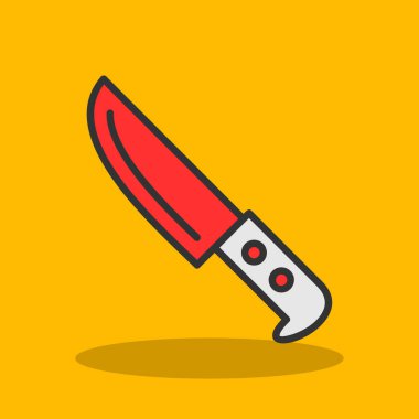 Bıçak düz simgesi, vektör illüstrasyonu 