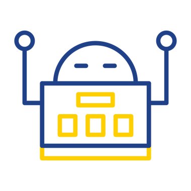 robot düz simgesi, vektör illüstrasyonu