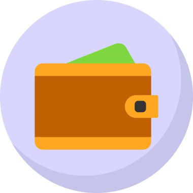 Cüzdan simgesi, vektör illüstrasyonu  