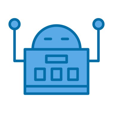 robot düz simgesi, vektör illüstrasyonu