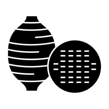 kahve çekirdeği simgesi, basit vektör illüstrasyonu