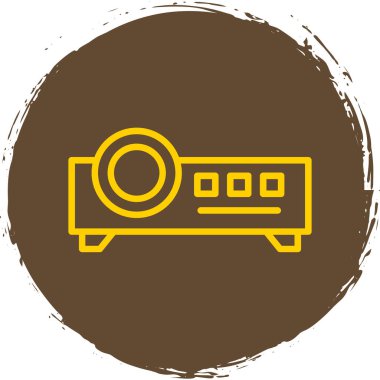 Projektör simgesi, vektör illüstrasyonu 