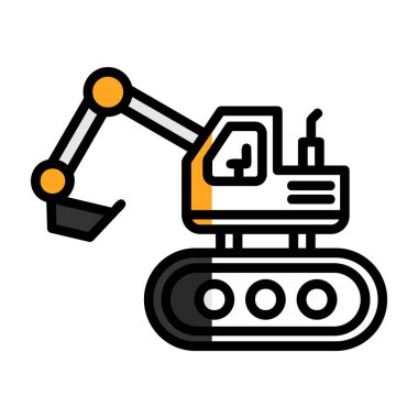 Escavator web simgesi, vektör illüstrasyonu