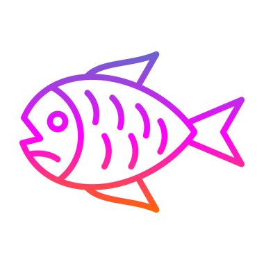 balık yassı simgesi, vektör illüstrasyonu 