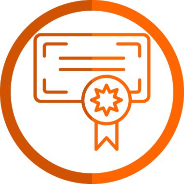 Sertifika ödülü simgesi, özet vektörü