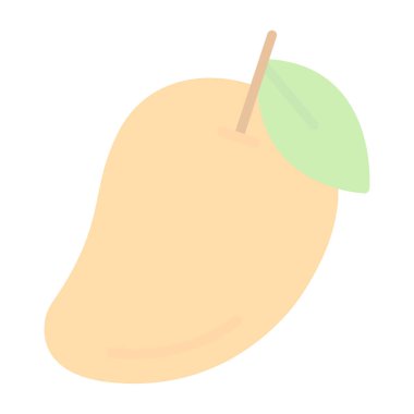 Mango egzotik meyve ikonu, vektör illüstrasyonu 