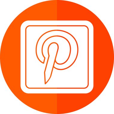 Pinterest logosu. Web basit illüstrasyonu