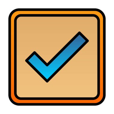 düz kontrol simgesi vektör illüstrasyonu