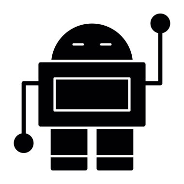 robot düz simgesi, vektör illüstrasyonu