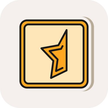 Yarım Yıldız web simgesi basit illüstrasyon 