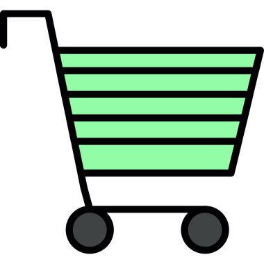 Alışveriş arabası simgesi, vektör illüstrasyonu 