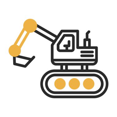 Escavator web simgesi, vektör illüstrasyonu
