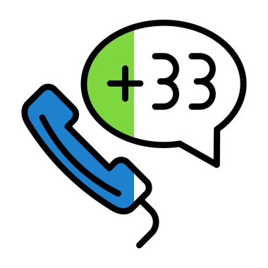 Fransa ülke kodu (+ 33) vektör simgesi 