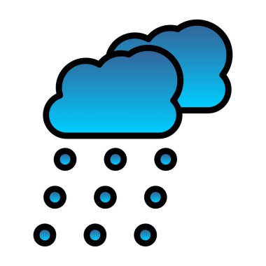 Kar bulutları hava durumu ikonu, vektör illüstrasyonu 