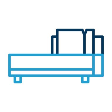 Web ve mobil uygulaması tasarımı, yatak logo konsepti için beyaz arka plan üzerinde izole yatak simge vektör