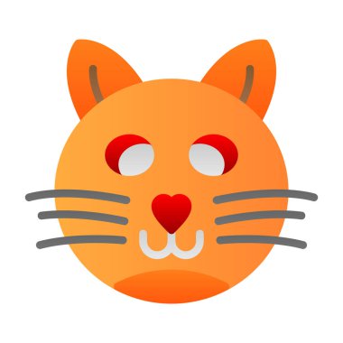 Kedi suratlı. Web simgesi basit illüstrasyon