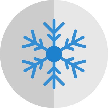 Beyaz arkaplanda kar tanesi simgesi, vektör illüstrasyonu 