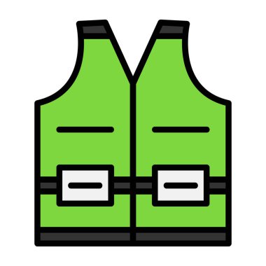 Yüksek görünürlüklü yelek web simgesi basit illüstrasyon 