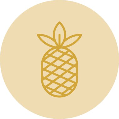 Ananas. Web simgesi basit illüstrasyon 