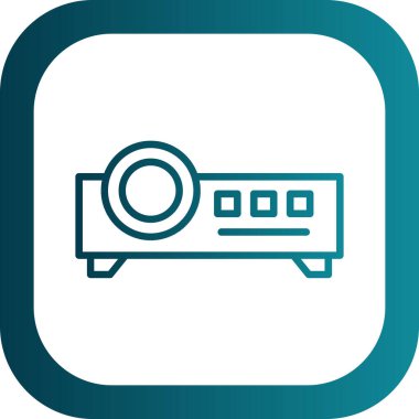 Projektör simgesi, vektör illüstrasyonu 