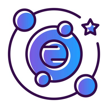 E - e - yıldız simgesi vektör illüstrasyonu