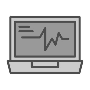 Vector Illustration ECG Kalp atışı Ekranı. Sağlık Geçmişi